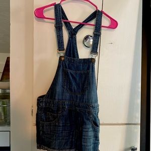 Express Denim Overall Shorts